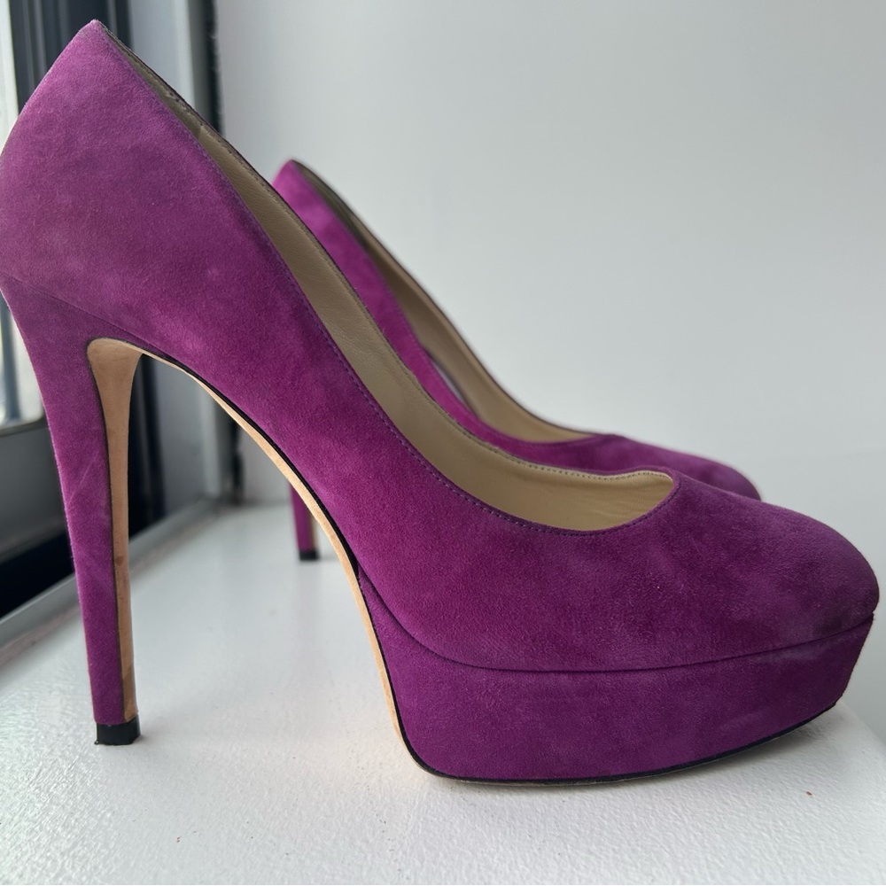 Jimmy Choo Vibrant Purple Suede Heels